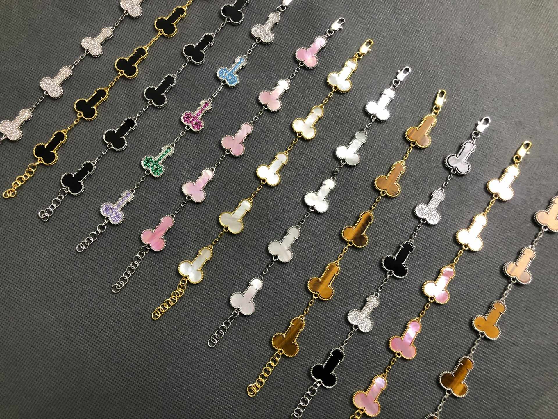 Breaking the shame of genitals, Dicleef Arpels exclusive original 925 silver bracelet jewelry, Dicleef Arpels men's and women's couple gift - YUZENG-jewelrystore.com