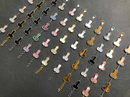Breaking the shame of genitals, Dicleef Arpels exclusive original 925 silver bracelet jewelry, Dicleef Arpels men's and women's couple gift - YUZENG-jewelrystore.com