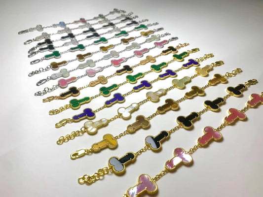 Breaking the shame of genitals, Dicleef Arpels exclusive original 925 silver bracelet jewelry, Dicleef Arpels men's and women's couple gift - YUZENG-jewelrystore.com