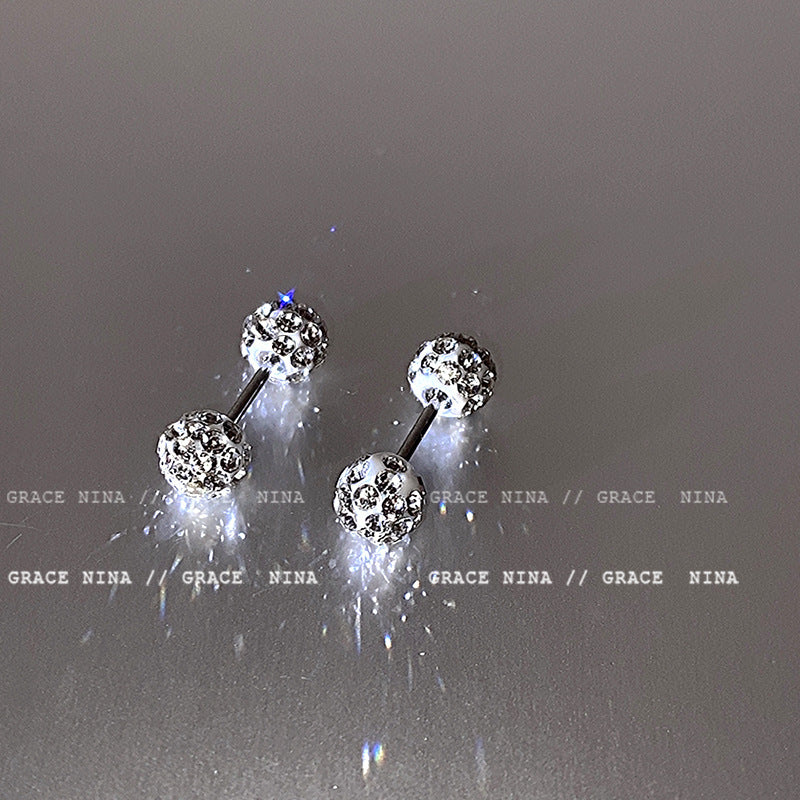 Delicate Sparkling Diamond Ball Earrings - Exquisite, Unique Design, High Fashion Ear Studs for Women, Latest Trendy Personalized Ear Accessories for 2023! - YUZENG-jewelrystore.com