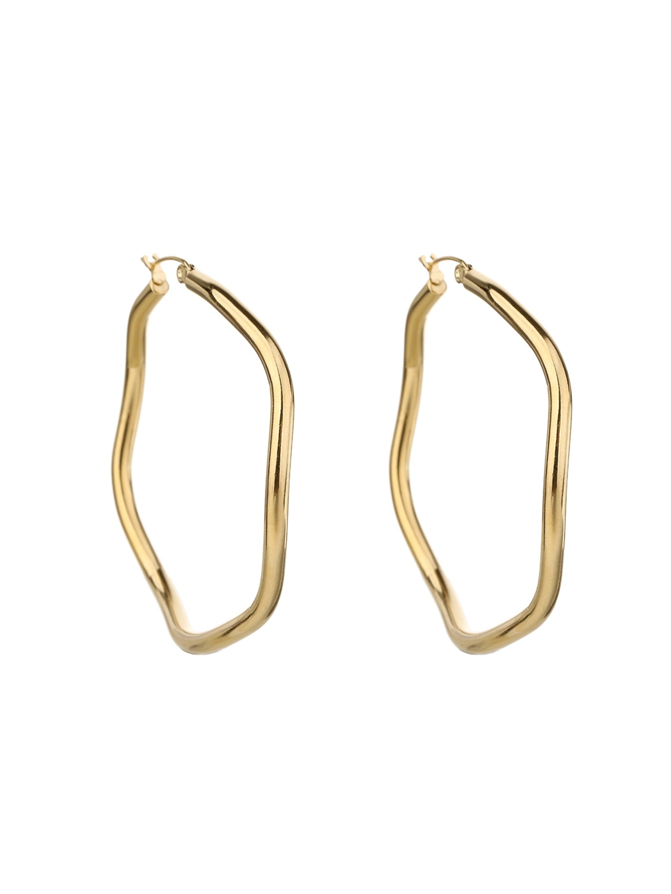 316L Stainless Steel 18k Gold Geometric Large Circle Fashion Earrings - YUZENG-jewelrystore.com