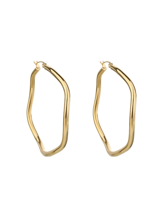 316L Stainless Steel 18k Gold Geometric Large Circle Fashion Earrings - YUZENG-jewelrystore.com