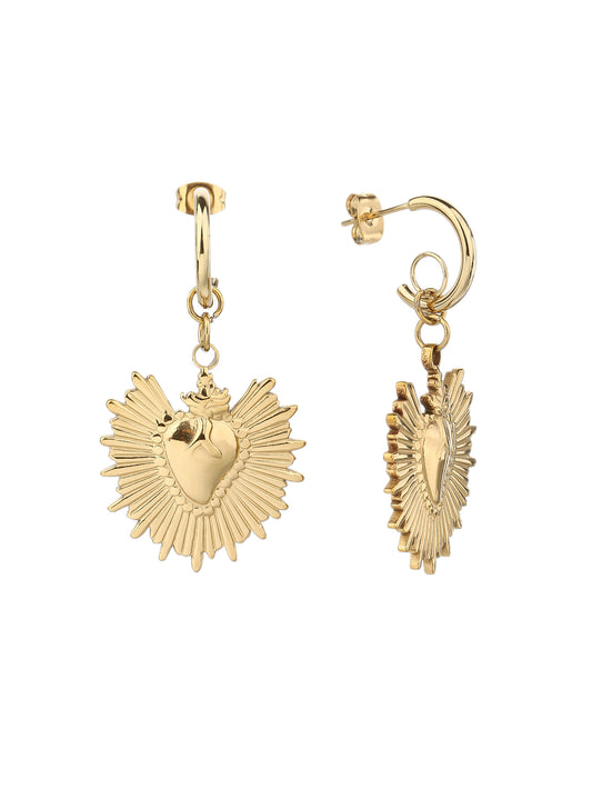 316L Stainless Steel 18k Gold Loving Heart Fashion Earrings - YUZENG-jewelrystore.com