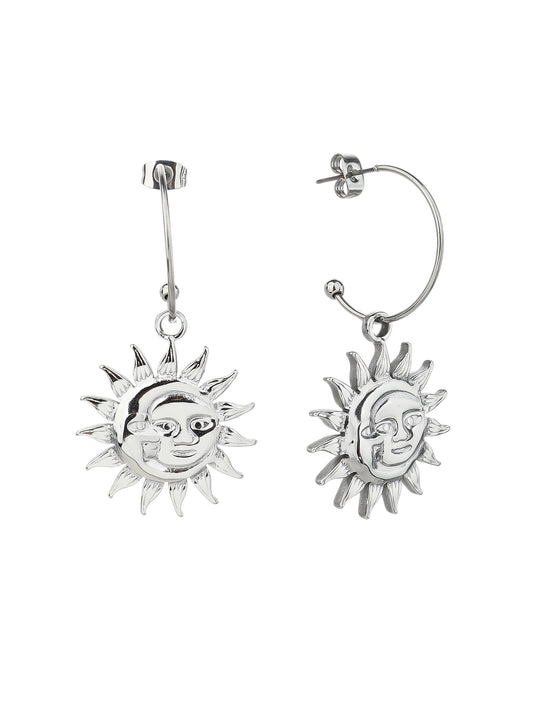 316L Stainless Steel Medieval Sun and Moon Fashion Earrings - YUZENG-jewelrystore.com