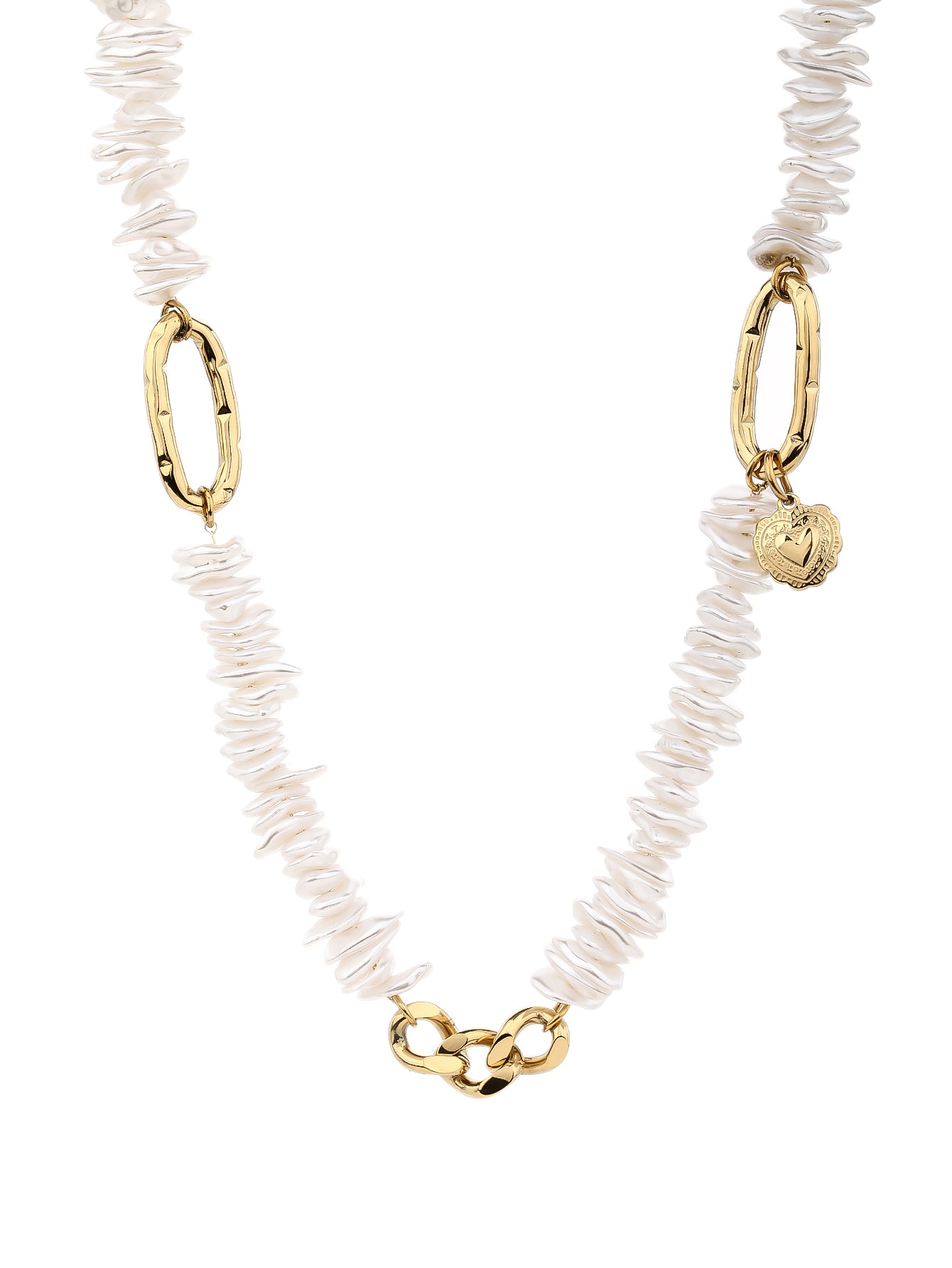 316L Stainless Steel Flake Pearl 18K Collar Necklace - YUZENG-jewelrystore.com
