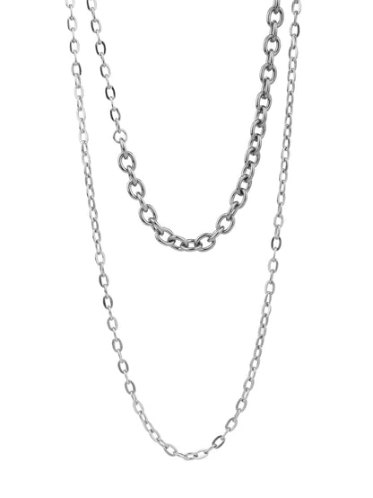 316L Stainless Steel Simple Fashion Double Layered Chunky Sweater Chain Necklace - YUZENG-jewelrystore.com