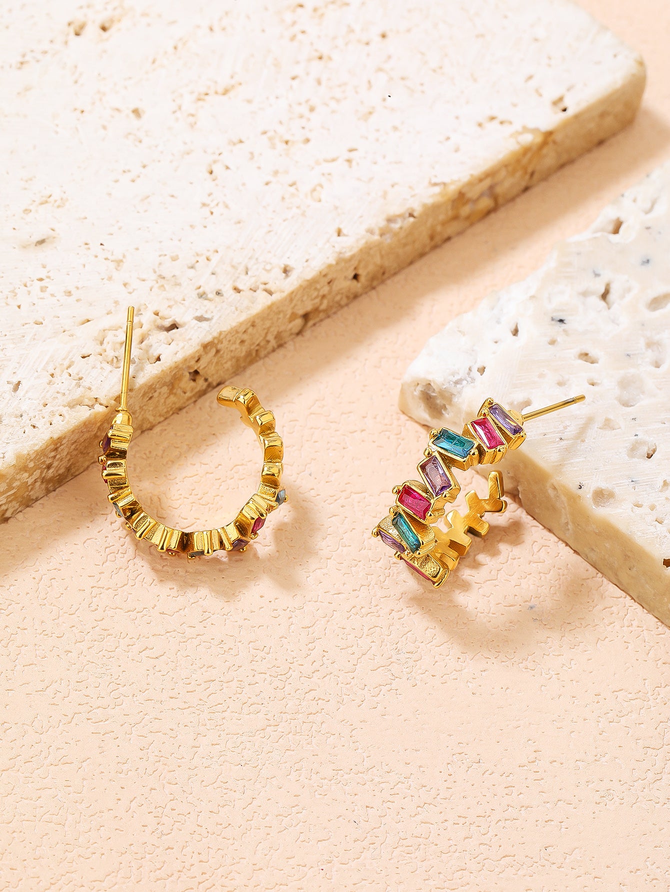 YUZENG Vintage Bohemian Colorful Earrings - Irregular and Unique, Made with 18K Gold-Plated Stainless Steel - YUZENG-jewelrystore.com