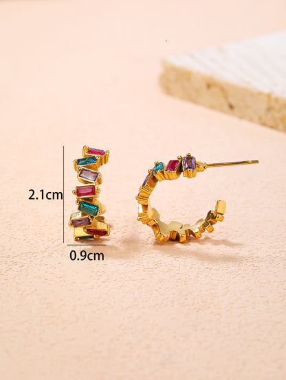 YUZENG Vintage Bohemian Colorful Earrings - Irregular and Unique, Made with 18K Gold-Plated Stainless Steel - YUZENG-jewelrystore.com