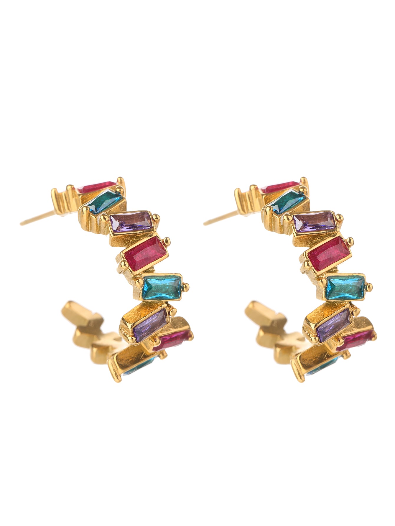 YUZENG Vintage Bohemian Colorful Earrings - Irregular and Unique, Made with 18K Gold-Plated Stainless Steel - YUZENG-jewelrystore.com