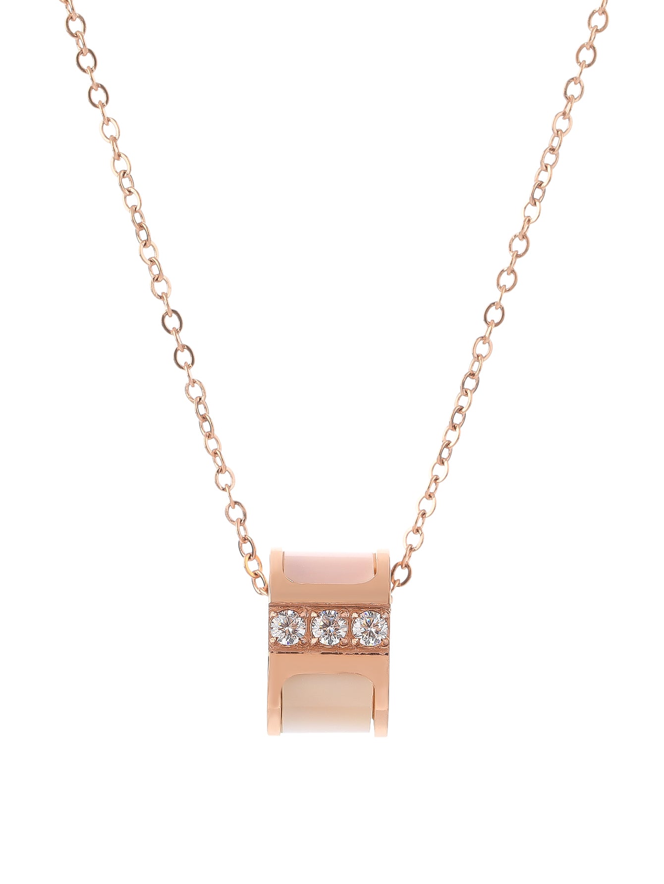 Exquisite 3D hollow round shell diamond necklace. - YUZENG-jewelrystore.com