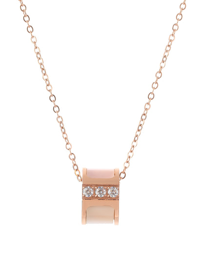 Exquisite 3D hollow round shell diamond necklace. - YUZENG-jewelrystore.com