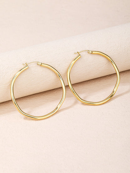 316L Stainless Steel 18k Gold Geometric Large Circle Fashion Earrings - YUZENG-jewelrystore.com