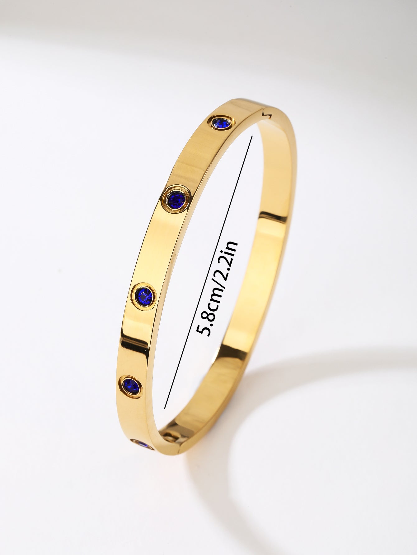 Simple Premium Blue Rhinestone Stainless steel 18k Gold Women's Bracelet Pair - YUZENG-jewelrystore.com