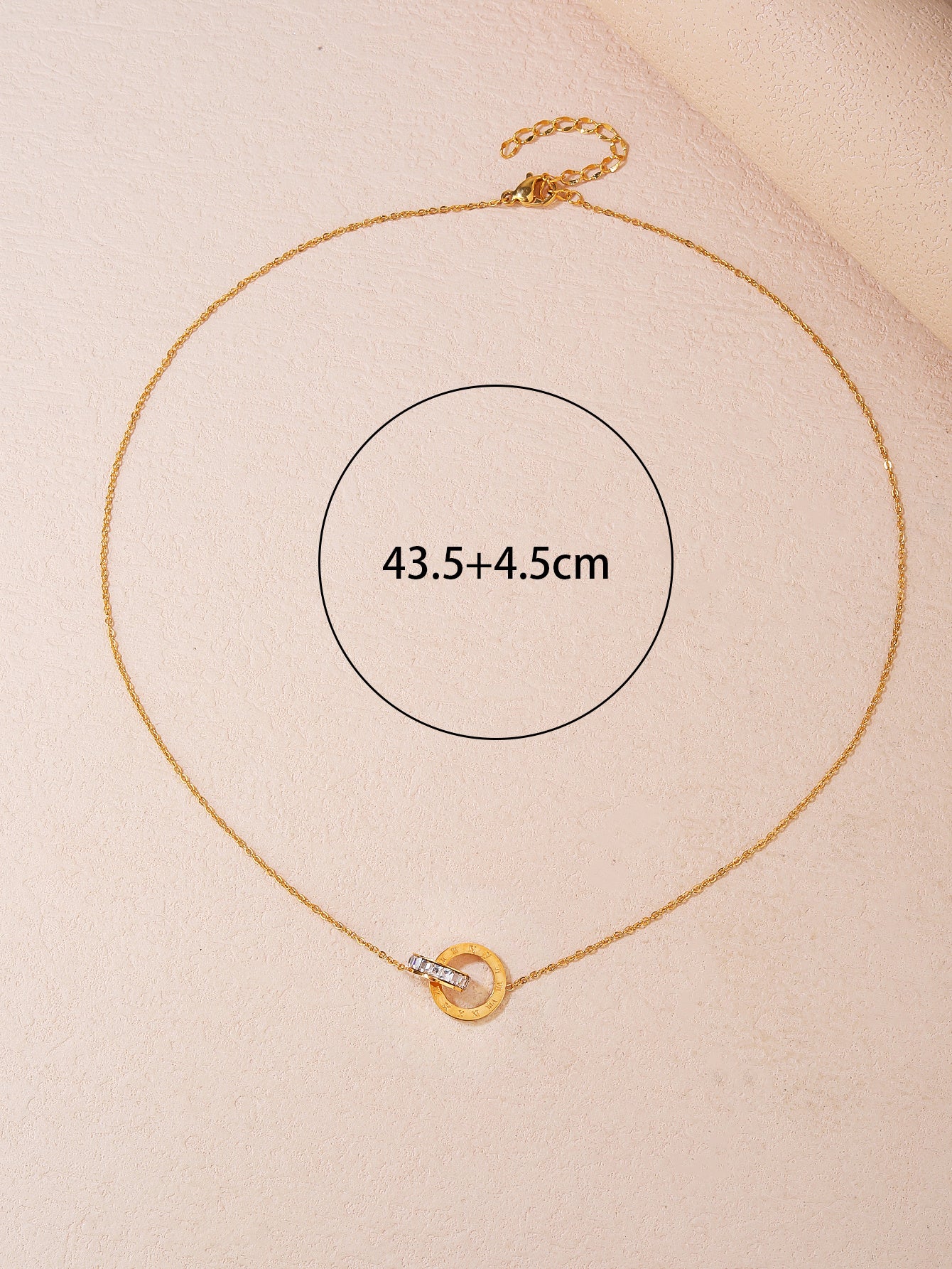 Stainless Steel 18K Gold Plated Interlocking Roman Letters Couple Necklace - Fashionable, Versatile, and Cute Summer Style - Perfect for Everyday Looks! - YUZENG-jewelrystore.com