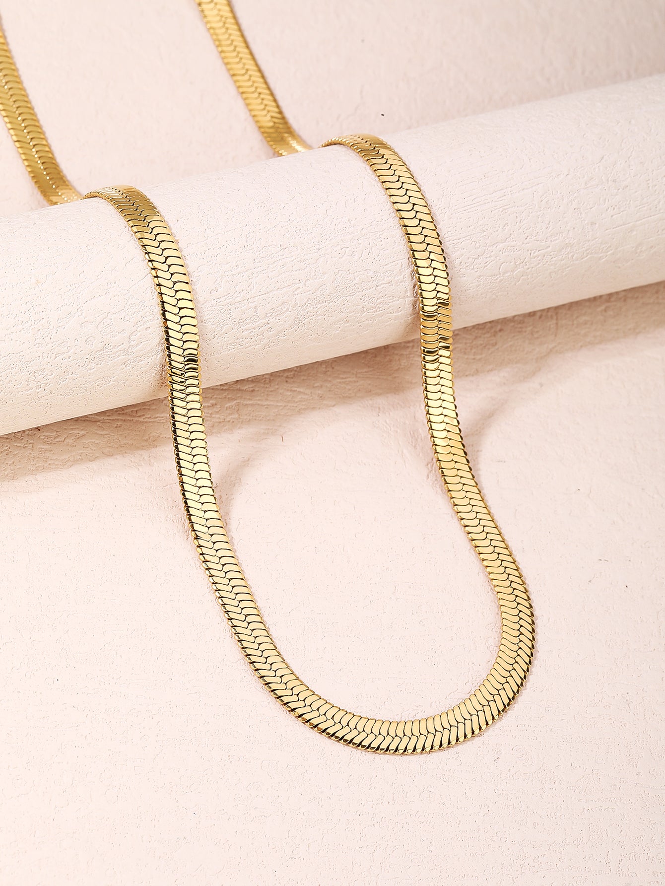 18K gold 316L stainless steel snake bone chain