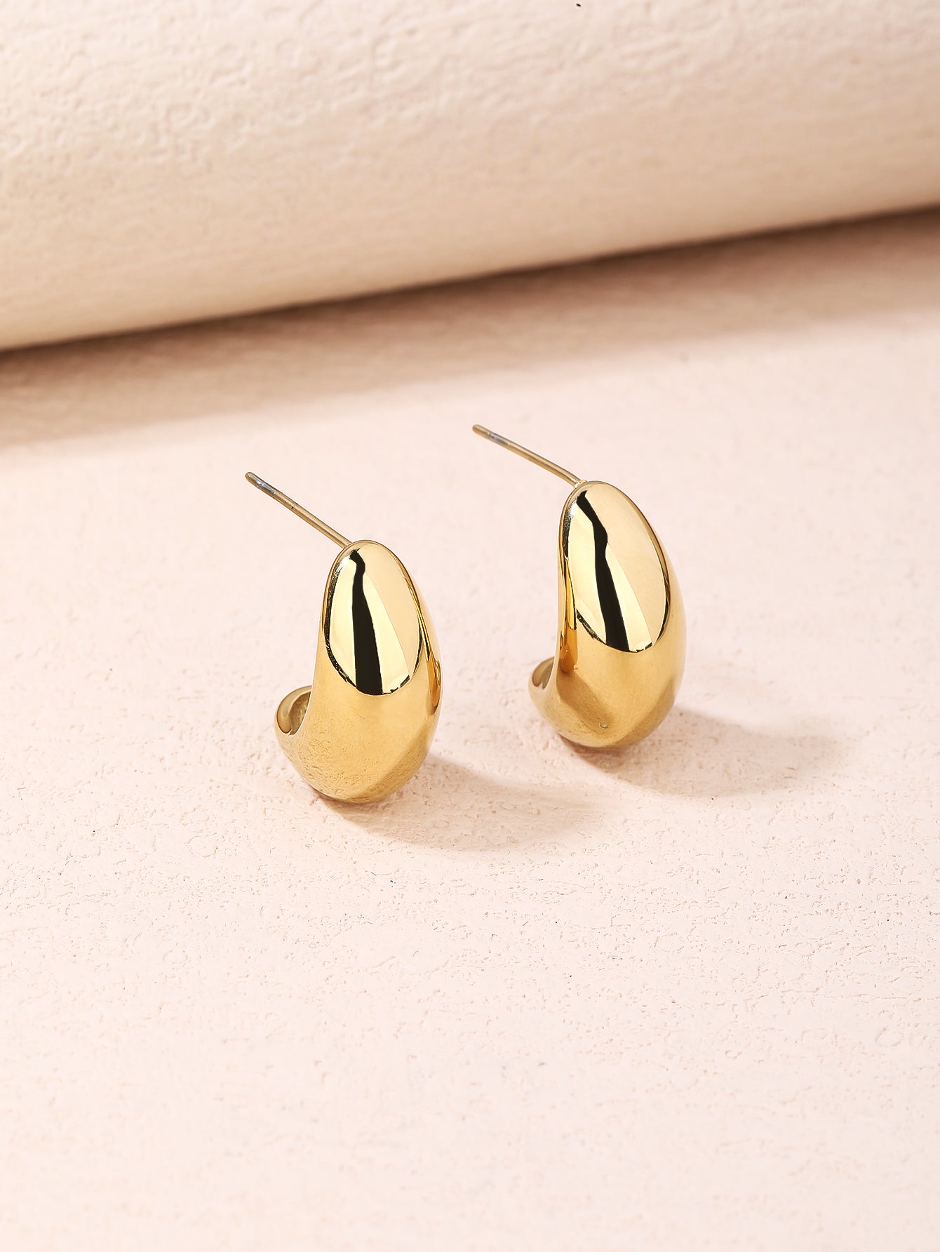 Fashion 18k Gold Plated Gold Drop Earrings,Stainless Steel Women's Earrings for Daily Wear - YUZENG-jewelrystore.com