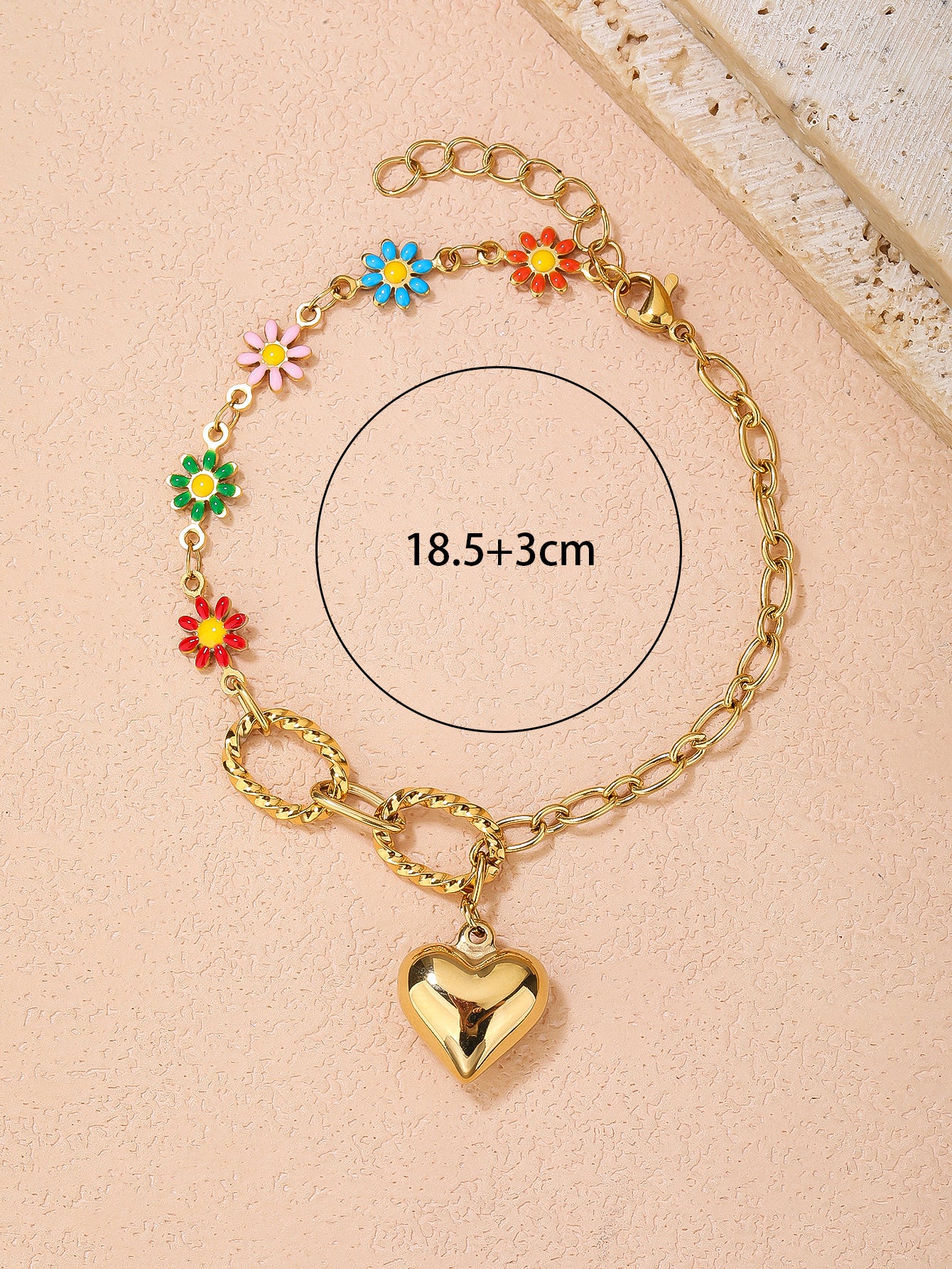 Cute and Versatile Flower Heart Necklace in Stainless Steel - YUZENG-jewelrystore.com