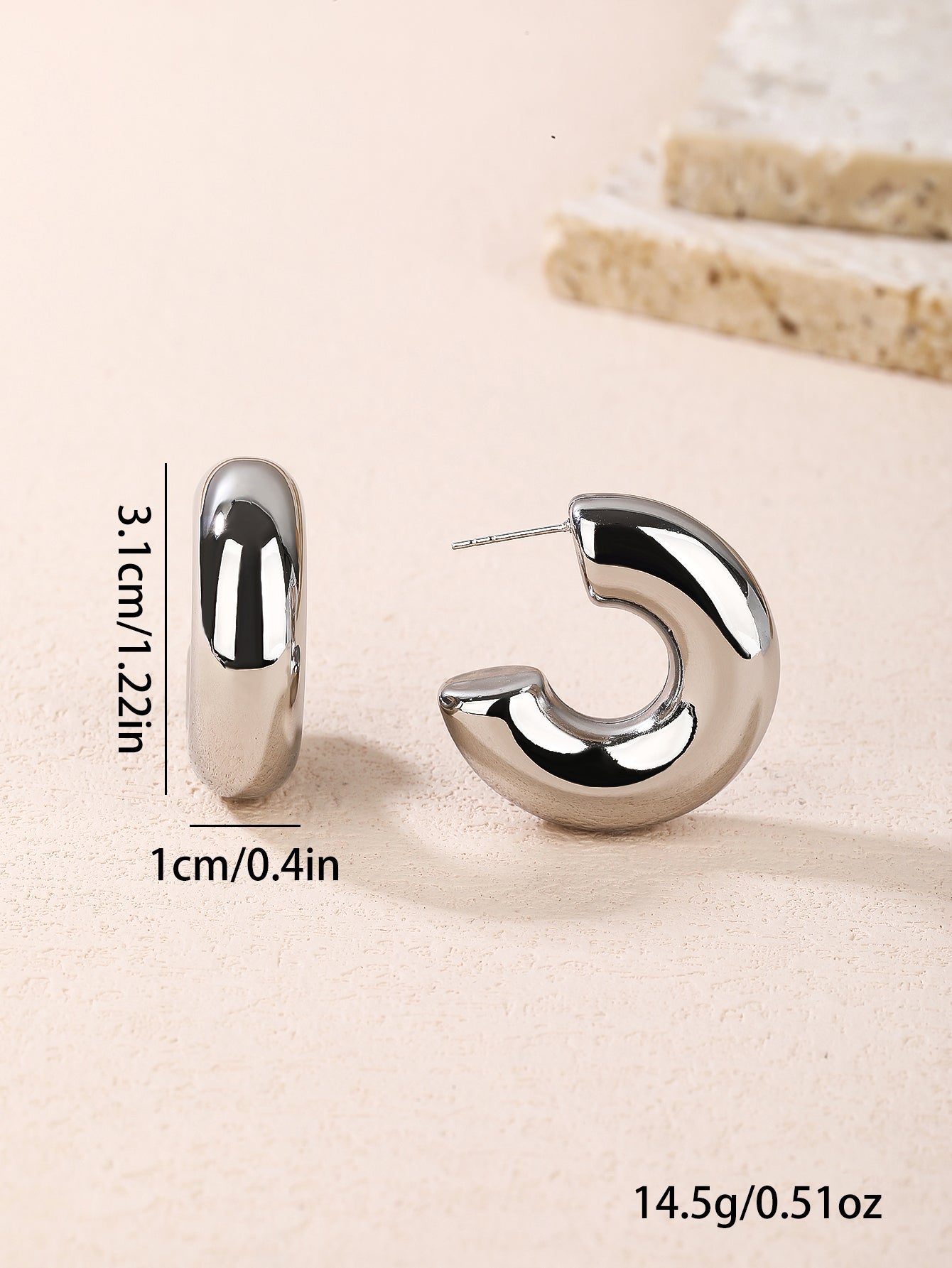 Fashion Steel Glossy Geometric Curved Stud Earrings for Women,Stainless Steel Earrings,for Daily Wear - YUZENG-jewelrystore.com