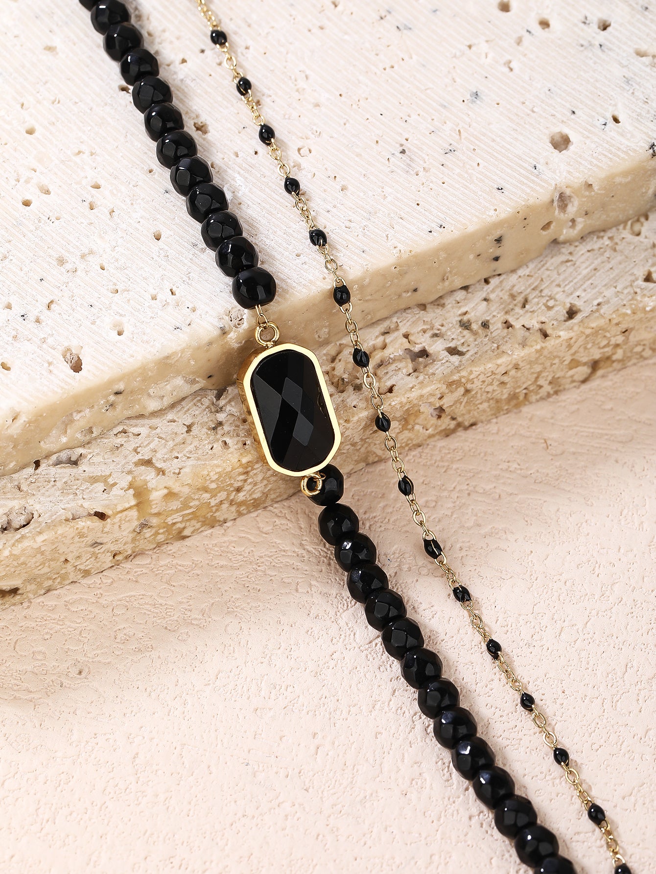 Natural Semi-precious Stainless Steel Fashion 18k Gold Plated Drip Stacked Bracelet with Cut Corners - YUZENG-jewelrystore.com