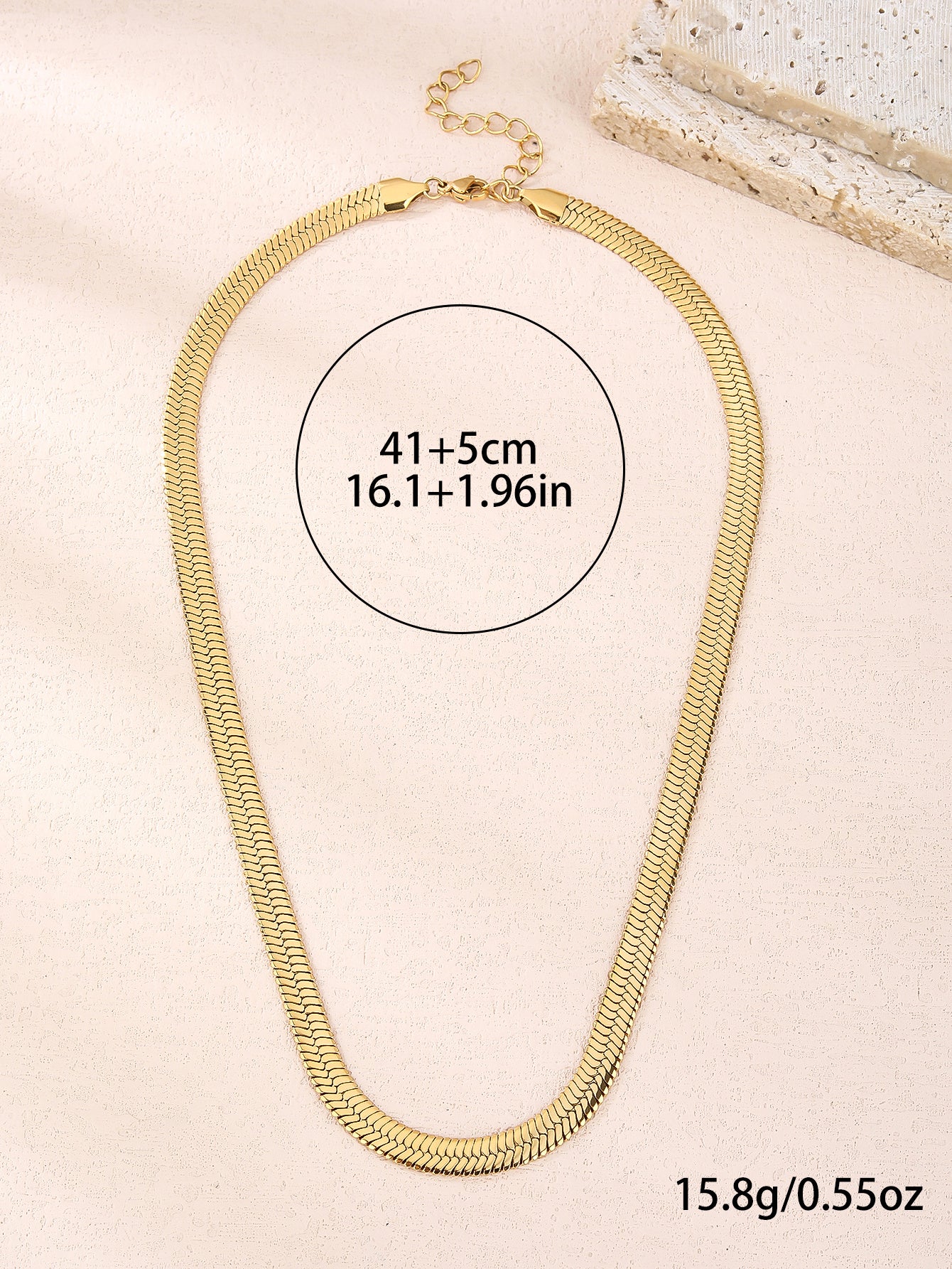 18K gold 316L stainless steel snake bone chain