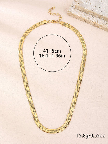 18K gold 316L stainless steel snake bone chain