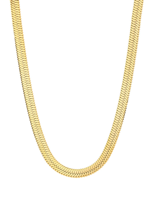 18K gold 316L stainless steel snake bone chain