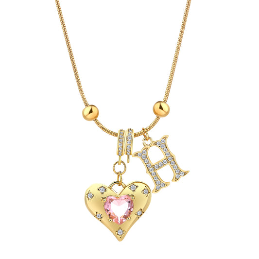 Gold Necklace for Women - Customized Name Pendant - Non-Tarnish Initial Jewelry - Trendy Letter Necklace - Gifts for Her - Love Necklace - YUZENG-jewelrystore.com