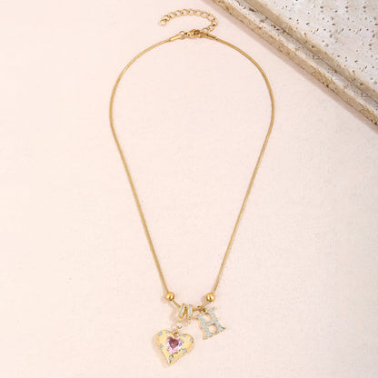 Gold Necklace for Women - Customized Name Pendant - Non-Tarnish Initial Jewelry - Trendy Letter Necklace - Gifts for Her - Love Necklace - YUZENG-jewelrystore.com