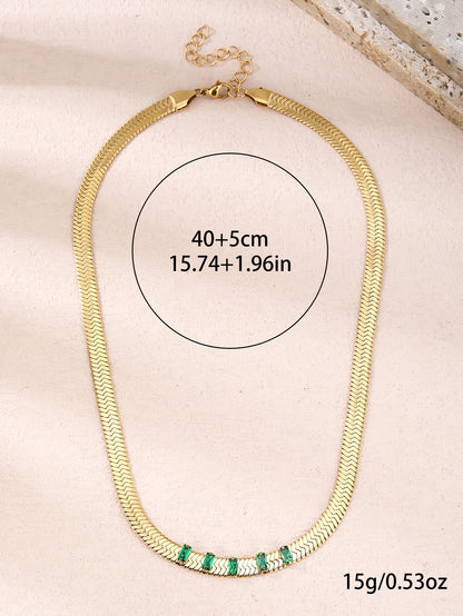 Women's Clavicle Chain Snake Bone Chain, Stainless Steel 18k Vacuum Gold Plated Jewelry - YUZENG-jewelrystore.com