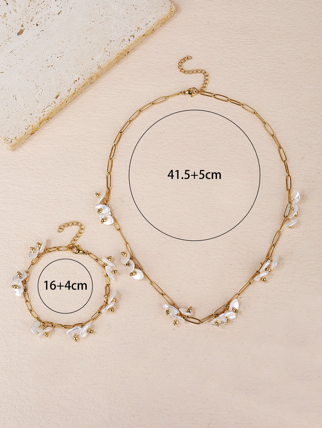 Stainless Steel 18K Gold Plated Faux Irregular Pearl Jewelry Set - Personalized, Fashionable, and Cute Summer Style - Perfect for Everyday Looks! - YUZENG-jewelrystore.com