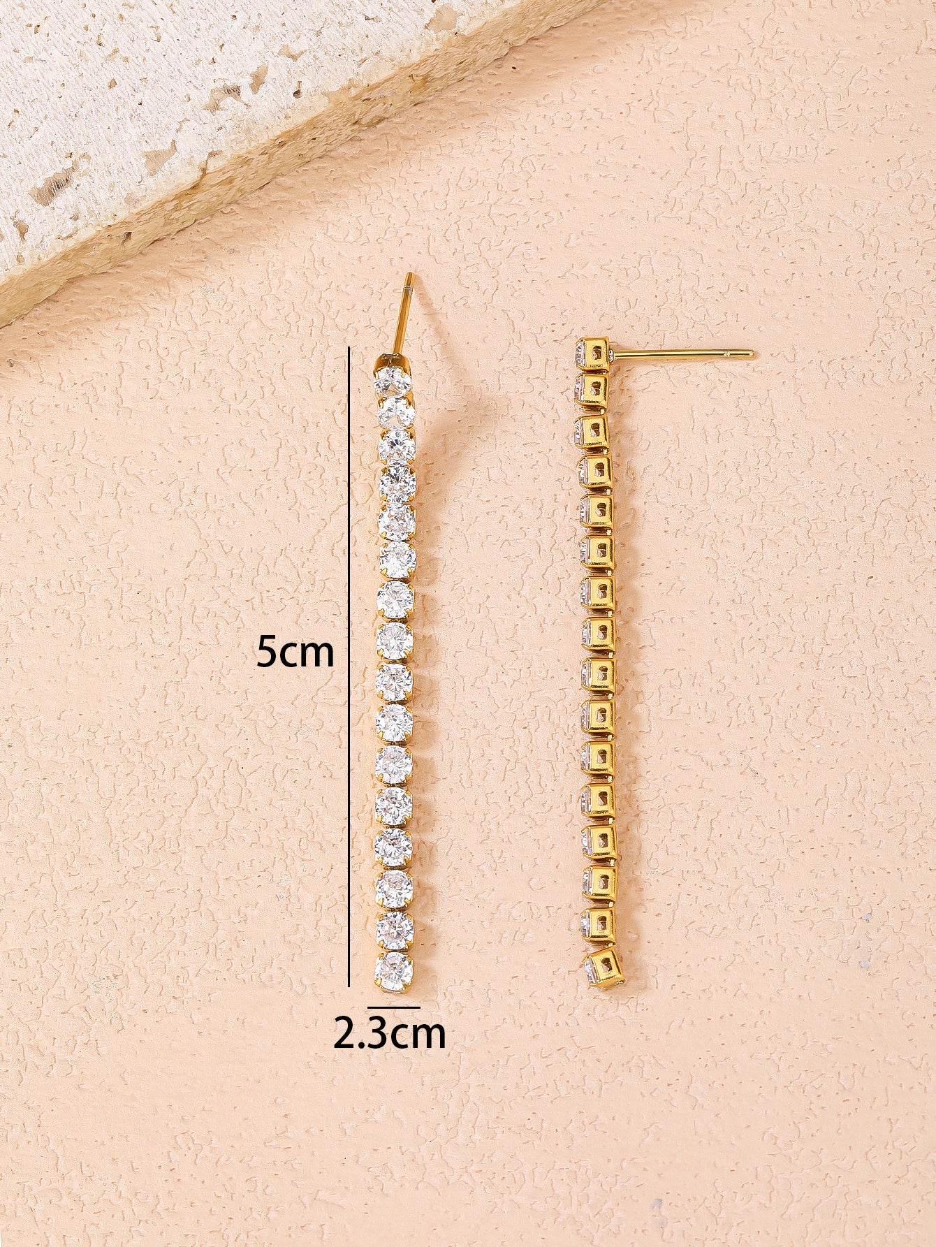 Stainless Steel Fashion Rhinestone Tassel Long Earrings - YUZENG-jewelrystore.com