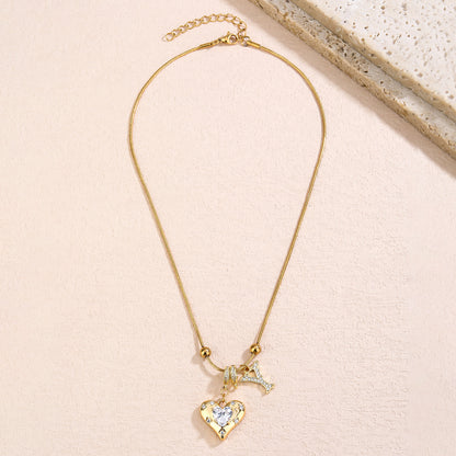 Gold Necklace for Women - Customized Name Pendant - Non-Tarnish Initial Jewelry - Trendy Letter Necklace - Gifts for Her - Love Necklace - YUZENG-jewelrystore.com
