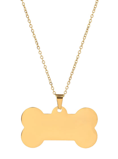 Fashion Stainless Steel Dog Bone Tag Pendant Necklace - YUZENG-jewelrystore.com