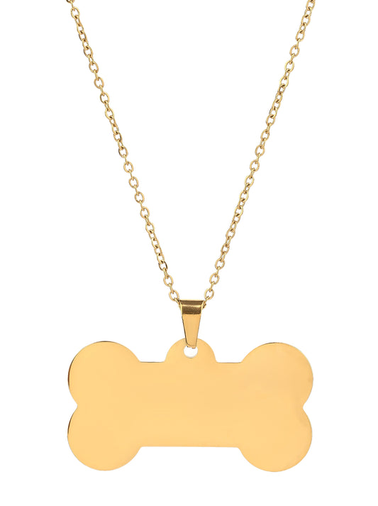 Fashion Stainless Steel Dog Bone Tag Pendant Necklace - YUZENG-jewelrystore.com