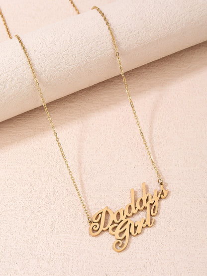 Fashion Stainless Steel Holiday Slogan Father's Day Pendant Necklace - YUZENG-jewelrystore.com