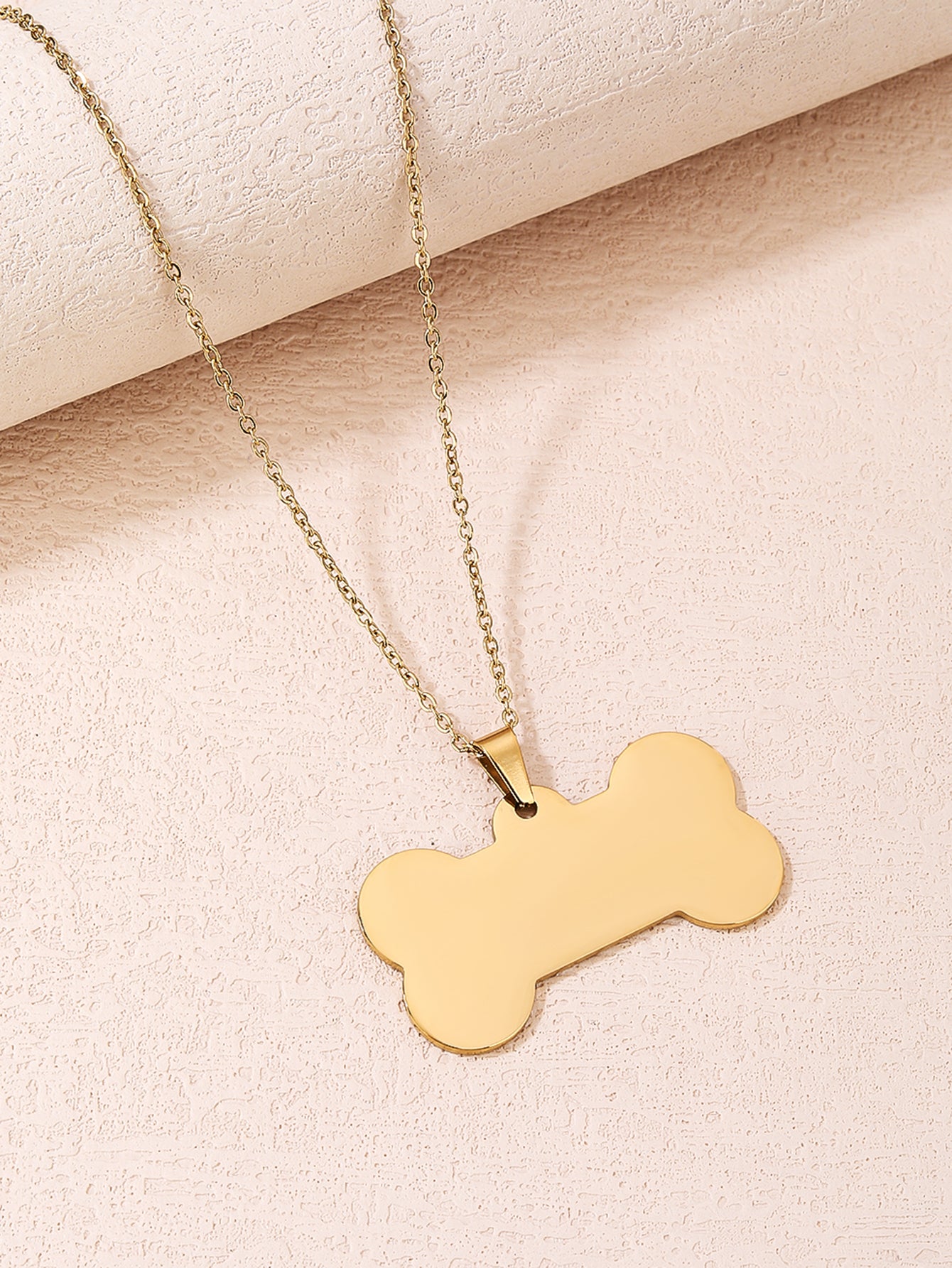 Fashion Stainless Steel Dog Bone Tag Pendant Necklace - YUZENG-jewelrystore.com
