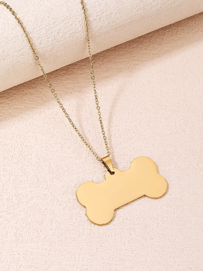 Fashion Stainless Steel Dog Bone Tag Pendant Necklace - YUZENG-jewelrystore.com