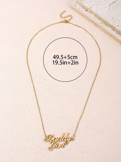 Fashion Stainless Steel Holiday Slogan Father's Day Pendant Necklace - YUZENG-jewelrystore.com