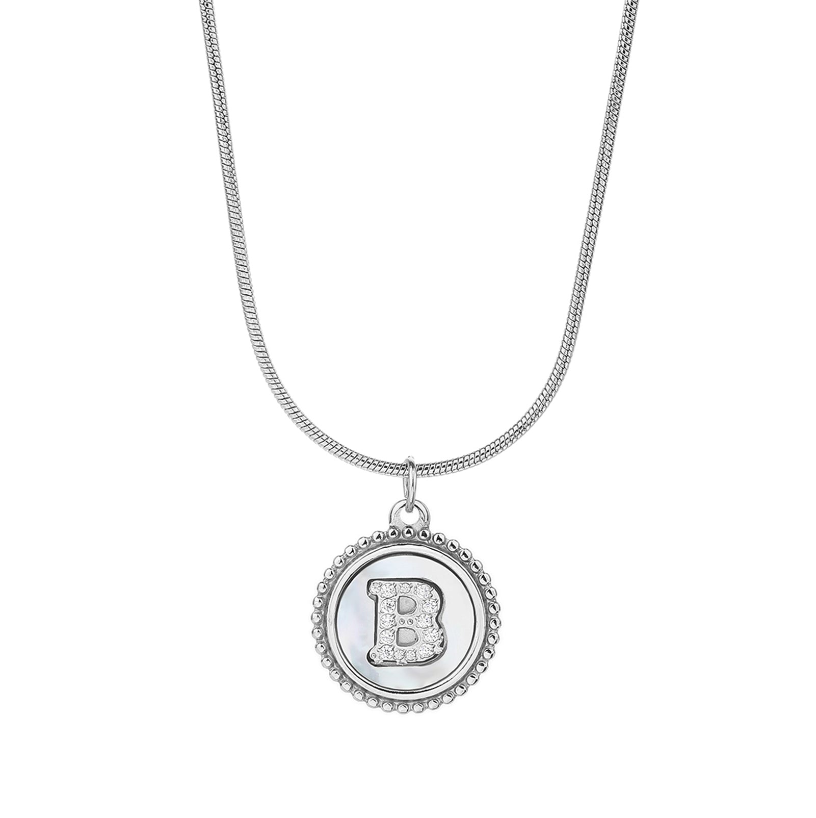 Personalized Gold Necklace for Women - Non-Tarnish Stainless Steel Initial Pendant Necklace Mother-of-Pearl and Zirconia Inlay - Custom Name Jewelry for Her - YUZENG-jewelrystore.com