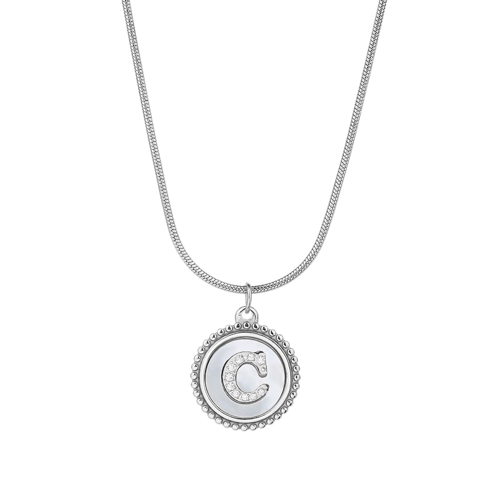 Personalized Gold Necklace for Women - Non-Tarnish Stainless Steel Initial Pendant Necklace Mother-of-Pearl and Zirconia Inlay - Custom Name Jewelry for Her - YUZENG-jewelrystore.com