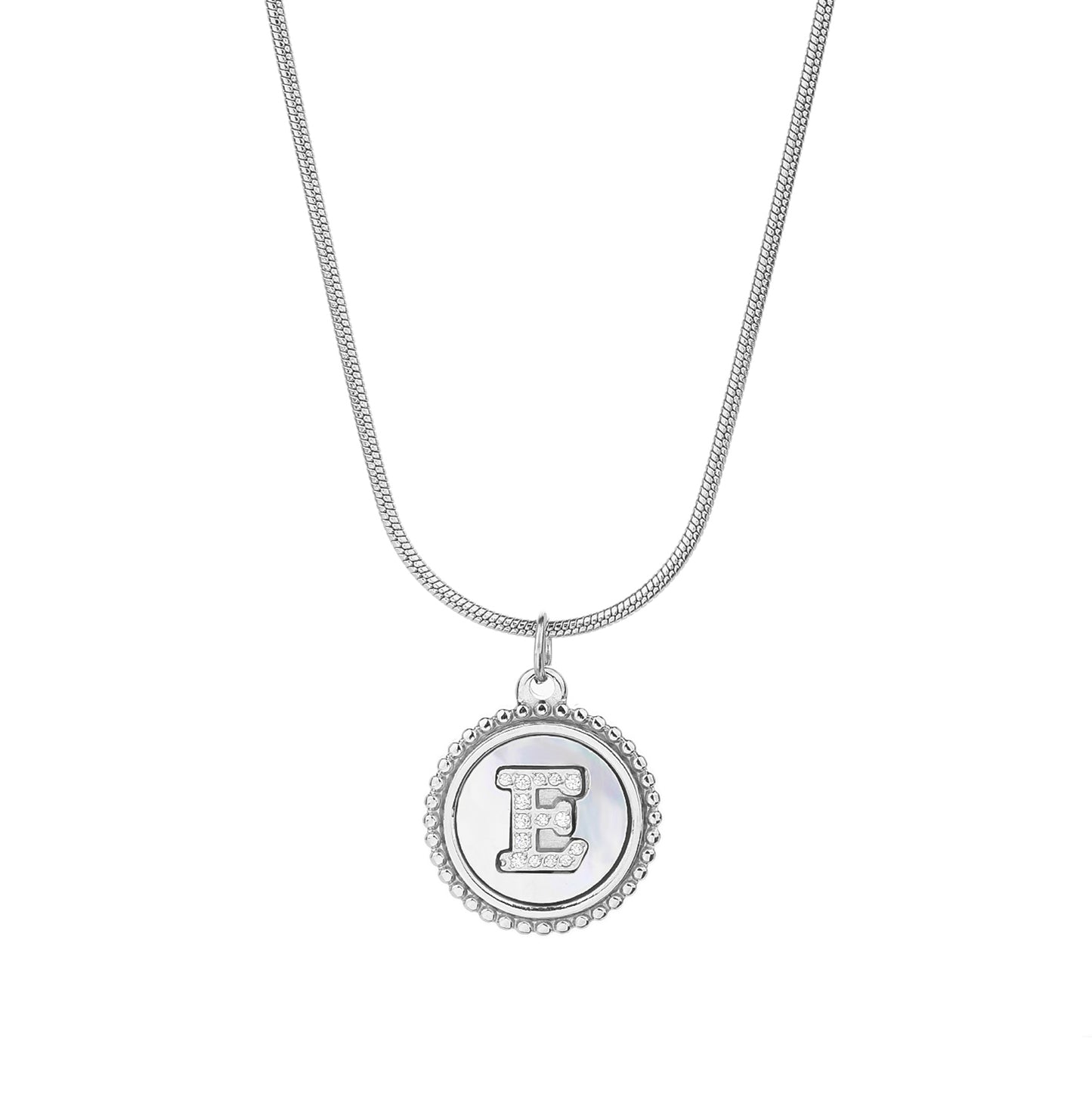 Personalized Gold Necklace for Women - Non-Tarnish Stainless Steel Initial Pendant Necklace Mother-of-Pearl and Zirconia Inlay - Custom Name Jewelry for Her - YUZENG-jewelrystore.com