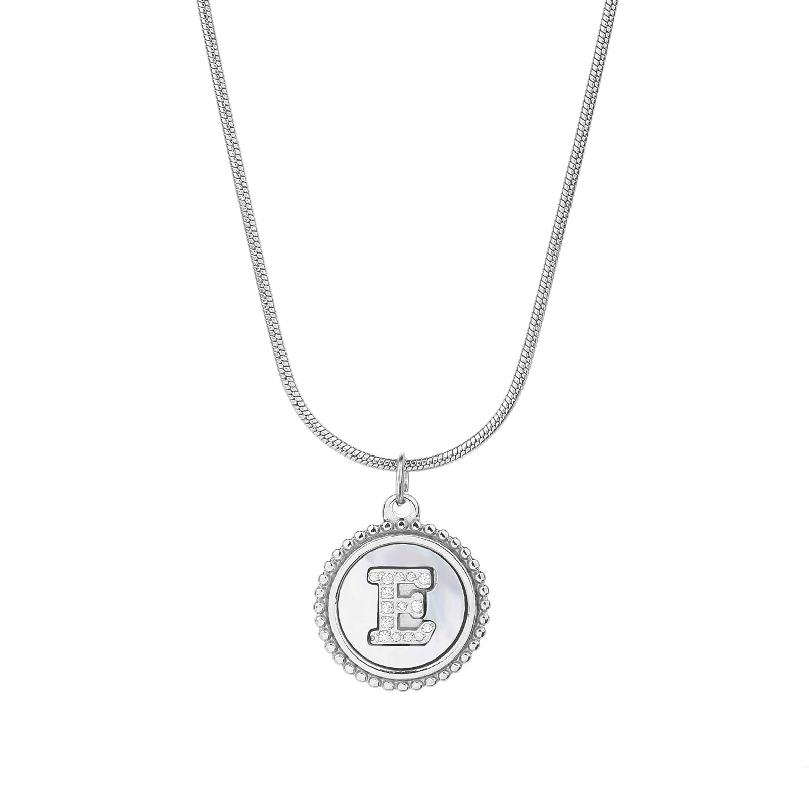 Personalized Gold Necklace for Women - Non-Tarnish Stainless Steel Initial Pendant Necklace Mother-of-Pearl and Zirconia Inlay - Custom Name Jewelry for Her - YUZENG-jewelrystore.com