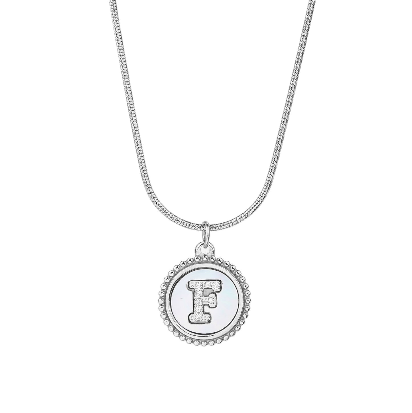 Personalized Gold Necklace for Women - Non-Tarnish Stainless Steel Initial Pendant Necklace Mother-of-Pearl and Zirconia Inlay - Custom Name Jewelry for Her - YUZENG-jewelrystore.com