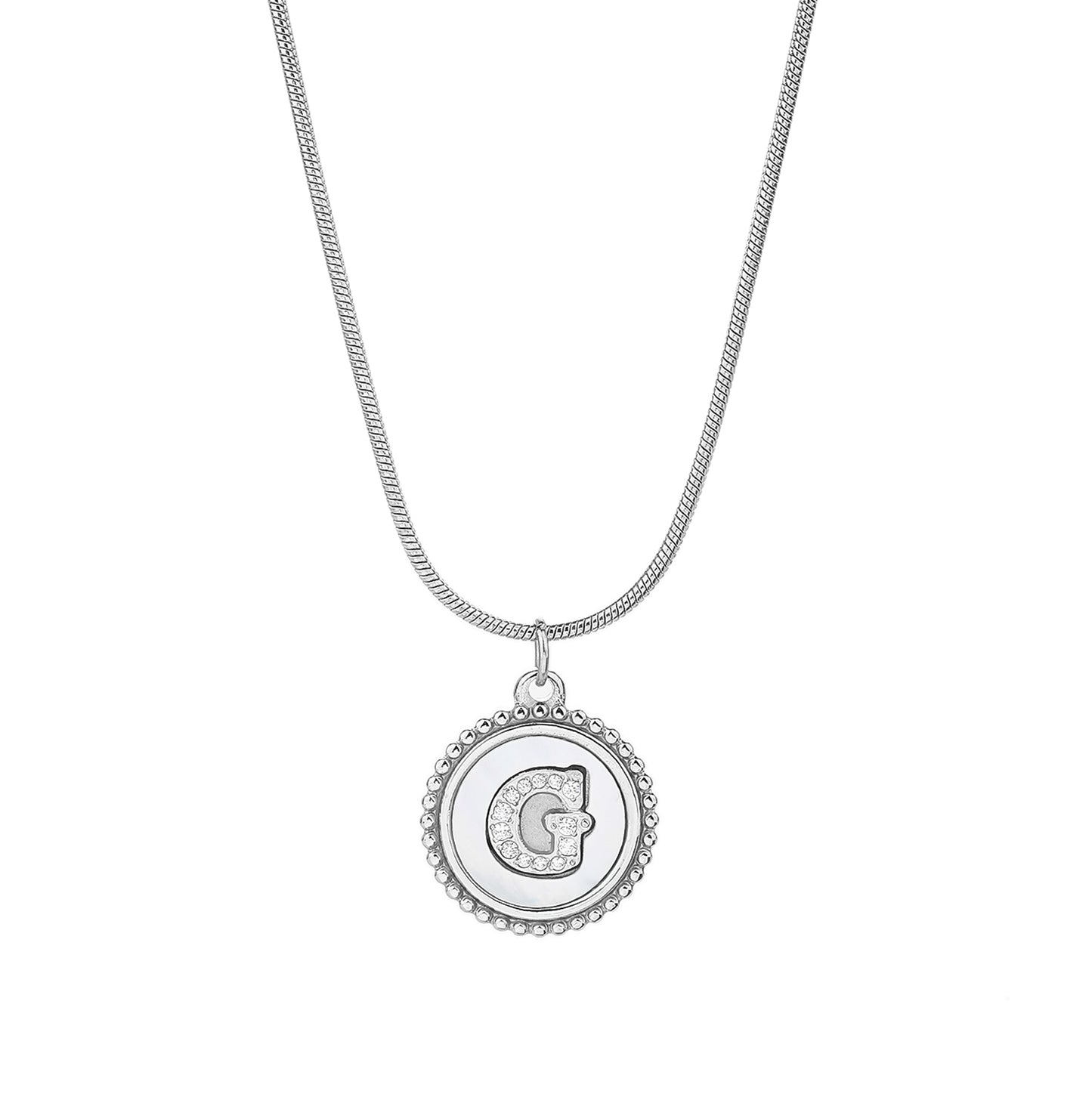 Personalized Gold Necklace for Women - Non-Tarnish Stainless Steel Initial Pendant Necklace Mother-of-Pearl and Zirconia Inlay - Custom Name Jewelry for Her - YUZENG-jewelrystore.com