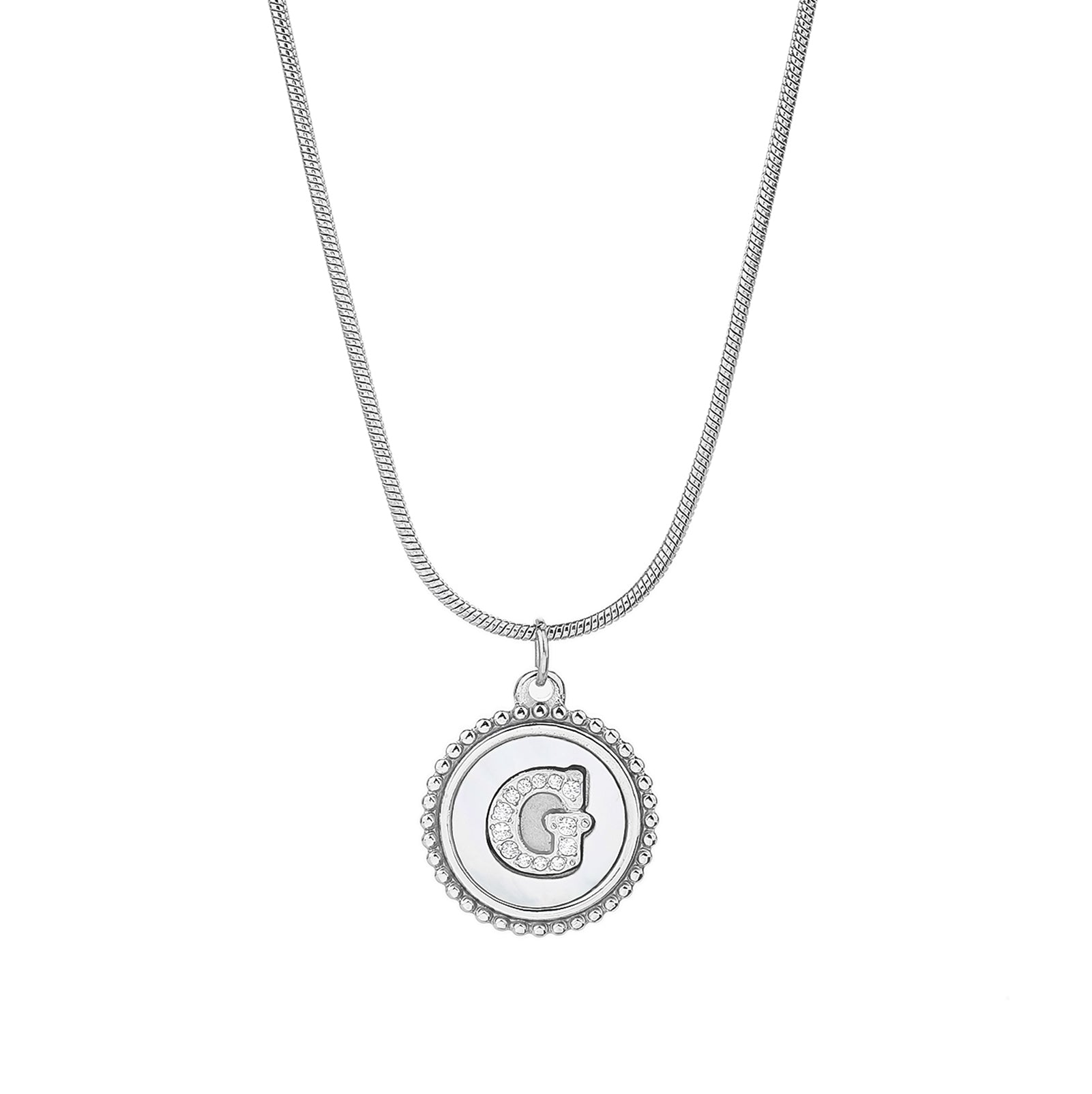 Personalized Gold Necklace for Women - Non-Tarnish Stainless Steel Initial Pendant Necklace Mother-of-Pearl and Zirconia Inlay - Custom Name Jewelry for Her - YUZENG-jewelrystore.com