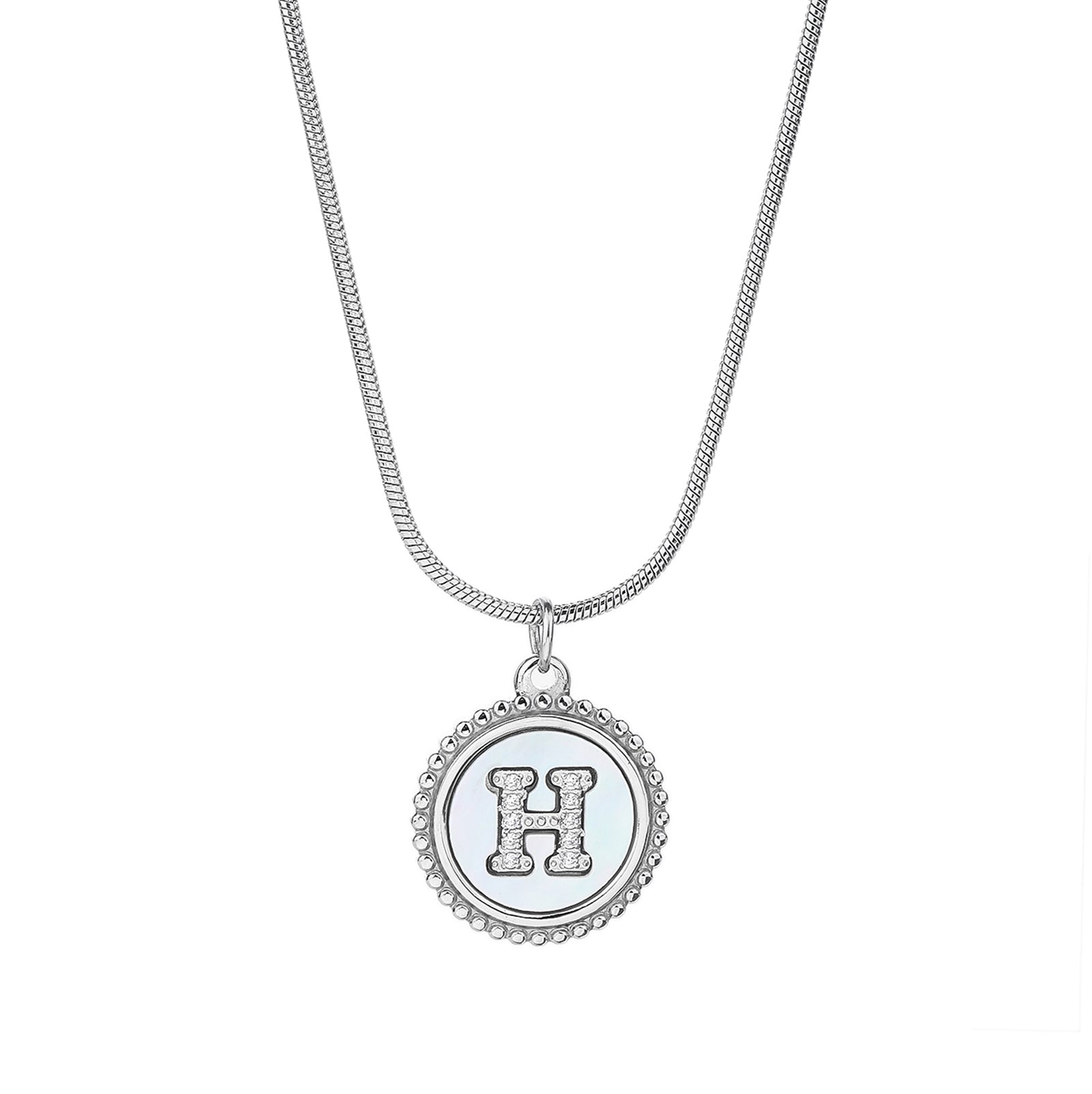 Personalized Gold Necklace for Women - Non-Tarnish Stainless Steel Initial Pendant Necklace Mother-of-Pearl and Zirconia Inlay - Custom Name Jewelry for Her - YUZENG-jewelrystore.com
