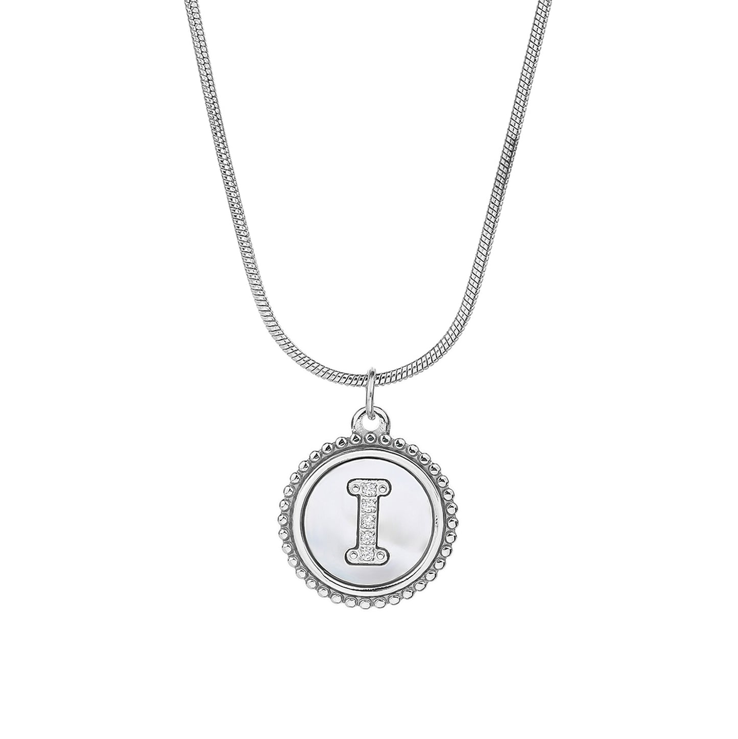Personalized Gold Necklace for Women - Non-Tarnish Stainless Steel Initial Pendant Necklace Mother-of-Pearl and Zirconia Inlay - Custom Name Jewelry for Her - YUZENG-jewelrystore.com