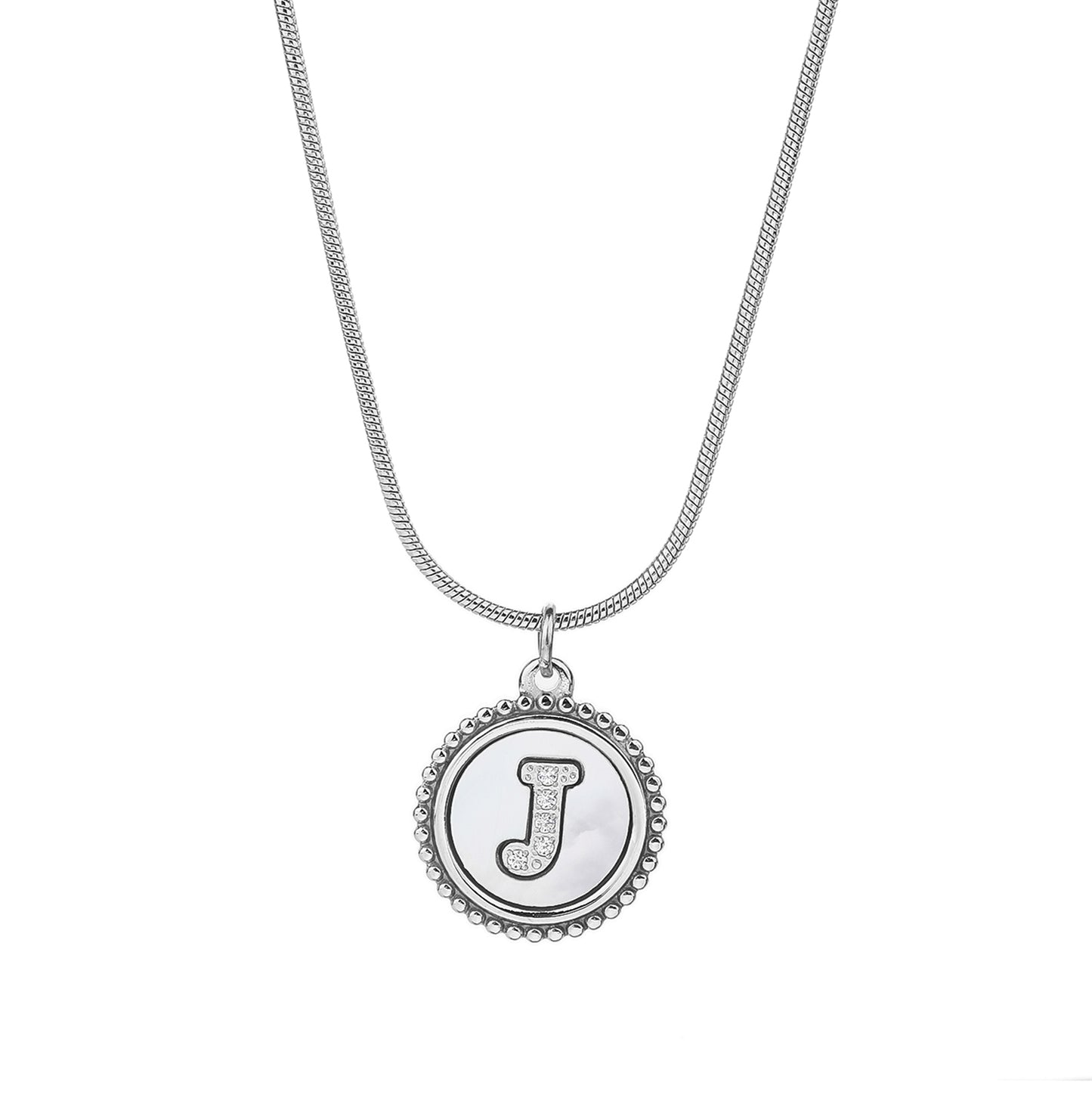 Personalized Gold Necklace for Women - Non-Tarnish Stainless Steel Initial Pendant Necklace Mother-of-Pearl and Zirconia Inlay - Custom Name Jewelry for Her - YUZENG-jewelrystore.com