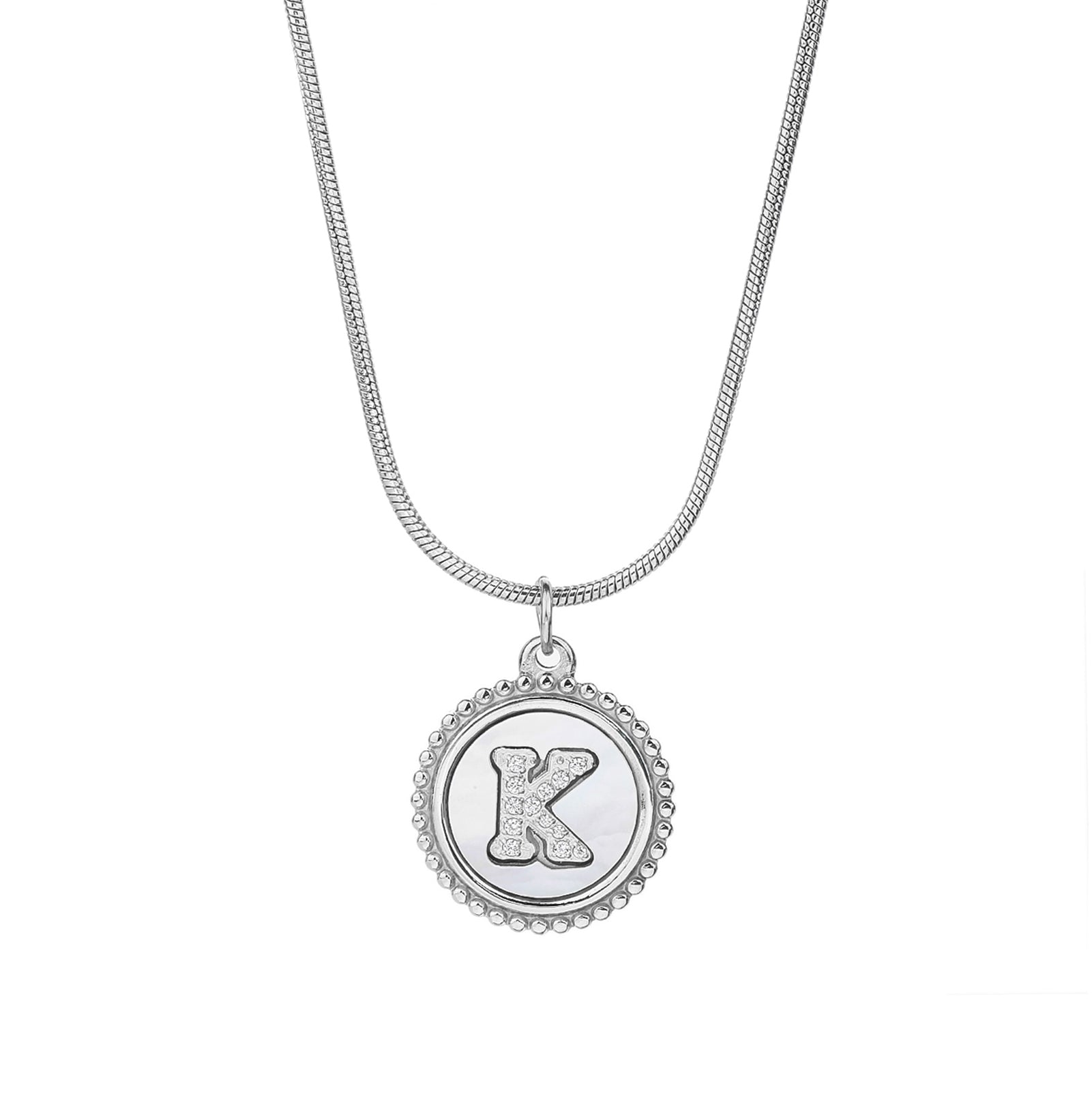 Personalized Gold Necklace for Women - Non-Tarnish Stainless Steel Initial Pendant Necklace Mother-of-Pearl and Zirconia Inlay - Custom Name Jewelry for Her - YUZENG-jewelrystore.com
