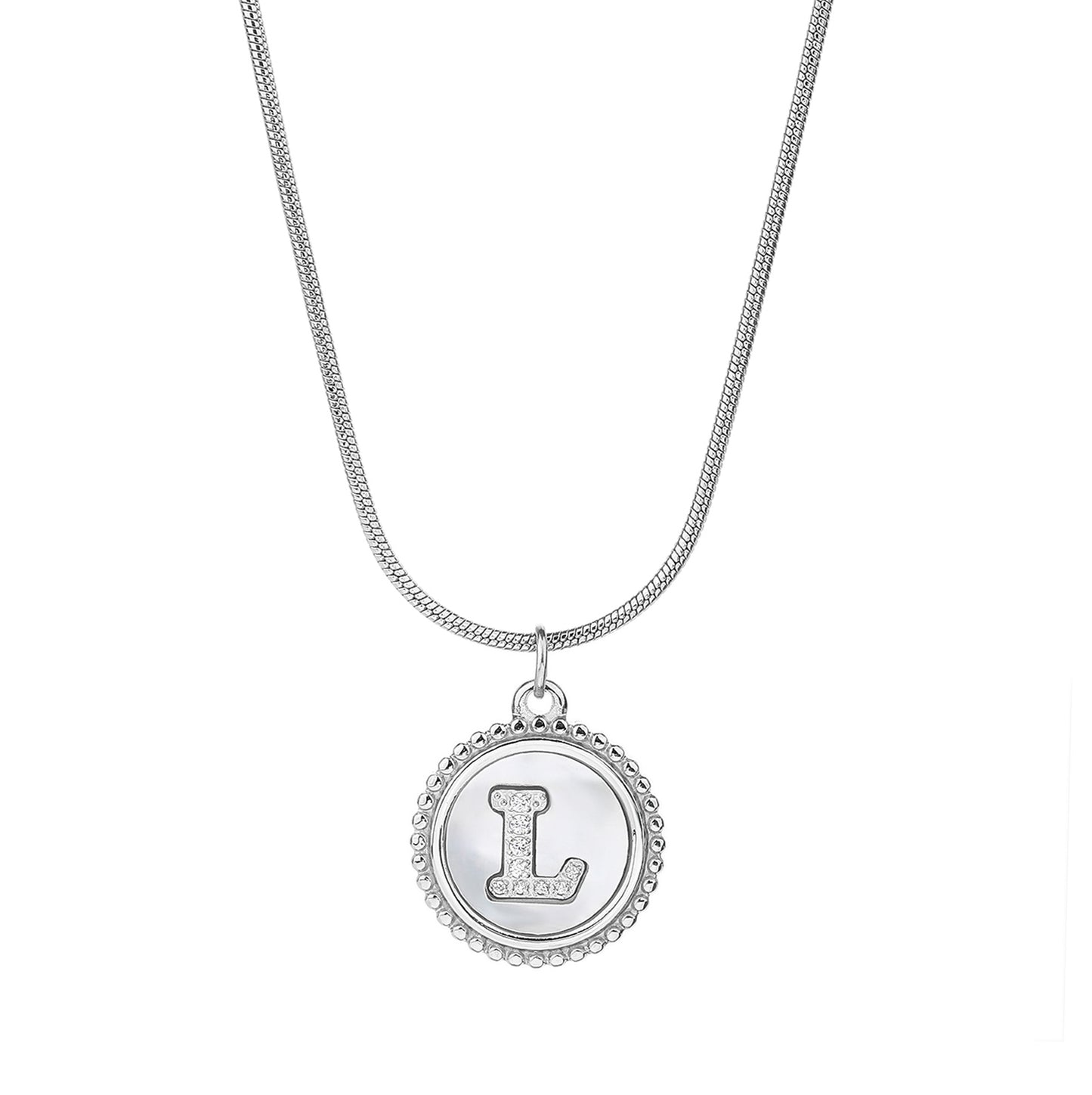 Personalized Gold Necklace for Women - Non-Tarnish Stainless Steel Initial Pendant Necklace Mother-of-Pearl and Zirconia Inlay - Custom Name Jewelry for Her - YUZENG-jewelrystore.com